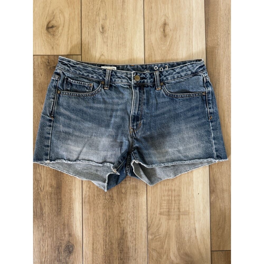 Gap 1969 Maddie Slim Cut Off Denim Shorts Modesto Wash Raw Hem 29 Waist 8/10 Med